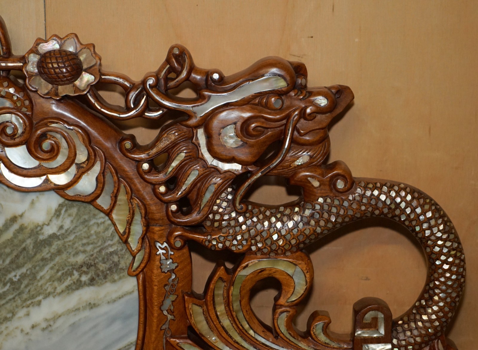 19TH-CENTURY-ROSEWOOD-MARBLE-MOTHER-OF-PEARL-DRAGON-CHINESE-ORIENTAL-BENCH-205810851808-7