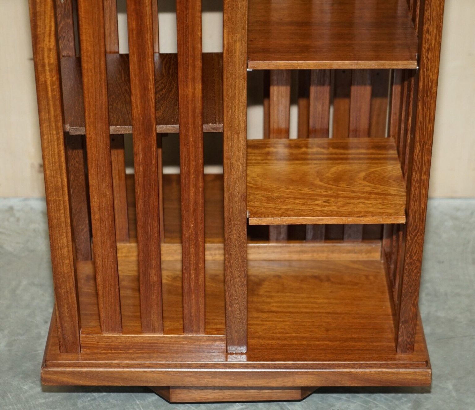 EXQUISITE CIRCA 1920 ANTIQUE ART DECO MAHOGANY REVOLVING BOOKCASE BOOK