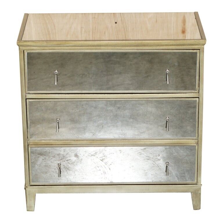 FEATHER & BLACK GATSBY MIRRORED CHEST OF DRAWERS MATCHING SIDE TABLES AVAILABLE