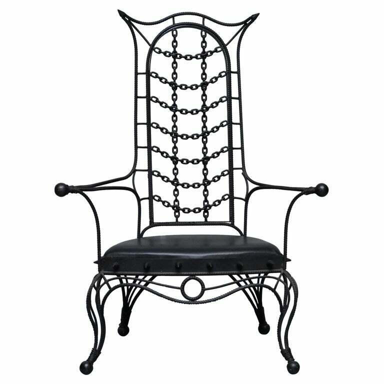 INTERESTING IRON WORKERS GOTHIC SEXY DUNGEON IRON THRONE ARMCHAIR PART SUITE