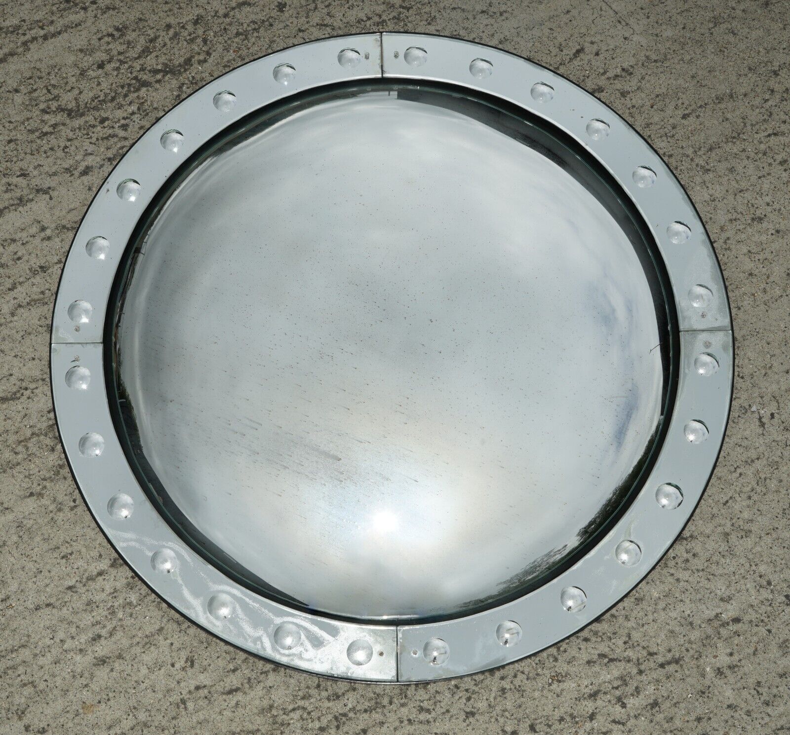 MASSIVE ROUND 136CM TALL CONVEX GLASS SORCERERS MIRROR BUTLERS WALL MIRROR