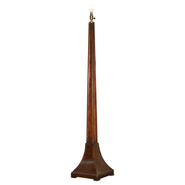 RESTORED ORNATELY CARVED ANTIQUE SCOTTISH BOBBIN OAK FLOOR STANDING LAMP