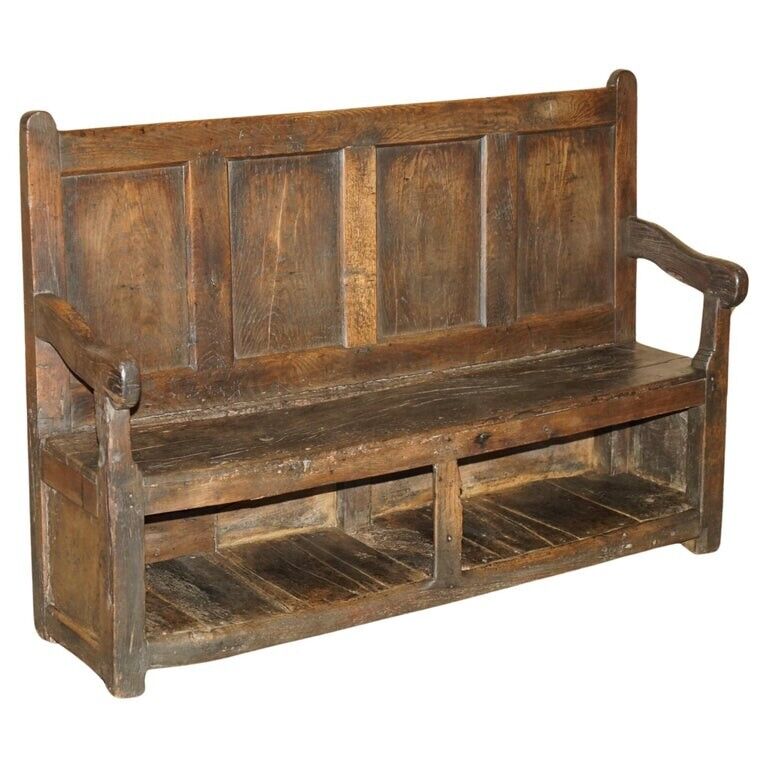 STUNNING 17TH CENTURY ANGLESEY WALES SETTLE BENCH LOVELY HALLWAY TAVERN SEATING