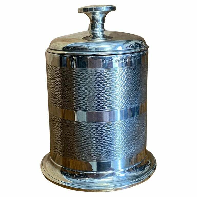 STUNNING ENGLISH SOLID STERLING SILVER 1936 ART DECO STYLE CIGARETTE DISPENSER
