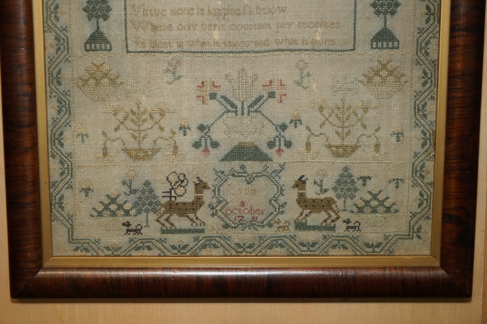 COLLECTABLE-ANTIQUE-ANTIQUE-1791-GEORGE-III-NEEDLEWORK-SAMPLER-ORIGINAL-STAMPED-205788811479-3