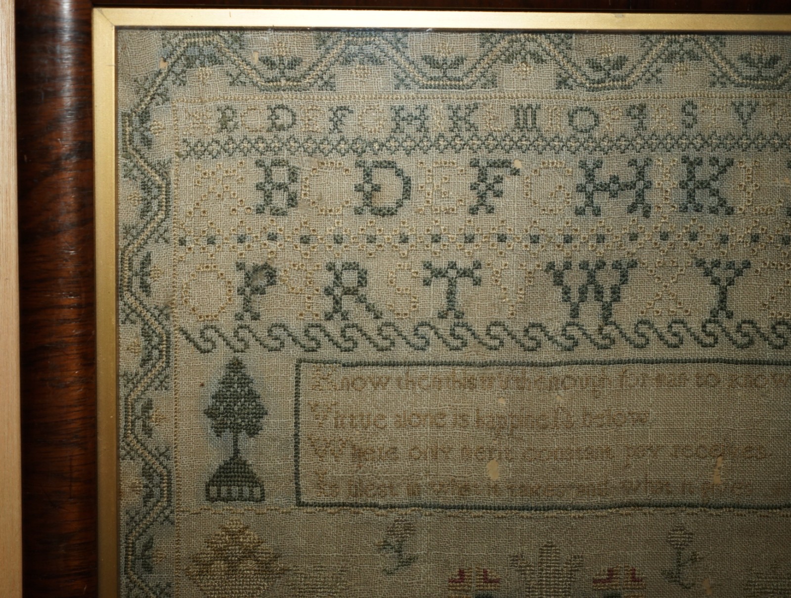 COLLECTABLE-ANTIQUE-ANTIQUE-1791-GEORGE-III-NEEDLEWORK-SAMPLER-ORIGINAL-STAMPED-205788811479-8