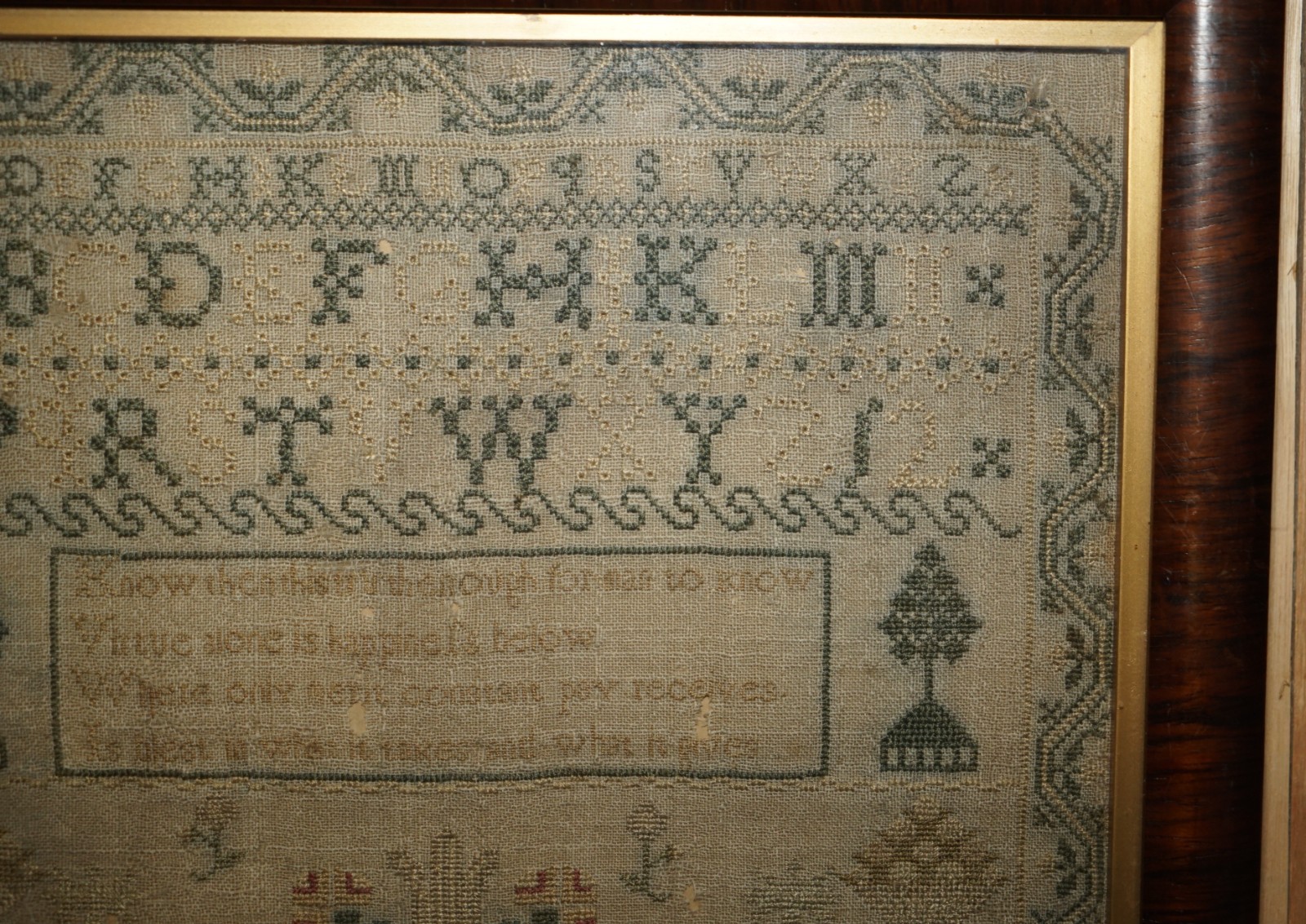 COLLECTABLE-ANTIQUE-ANTIQUE-1791-GEORGE-III-NEEDLEWORK-SAMPLER-ORIGINAL-STAMPED-205788811479-9