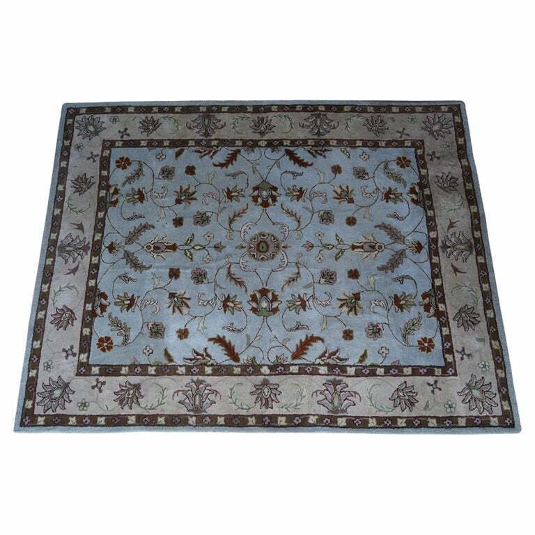 LARGE 300 X 242CM HAND WOVEN BLUE VINTAGE CIRCA 1940'S FRENCH FLORAL RG CARPET