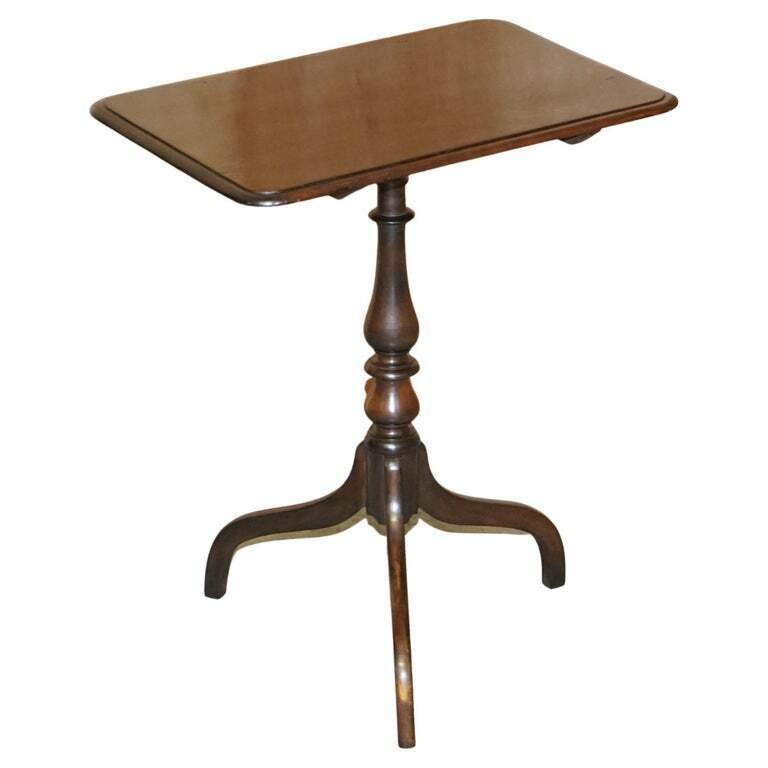 LOVELY CIRCA 1840-1860 ENGLISH MAHOGANY TILT TOP SIDE OCCASIONAL TRIPOD TABLE