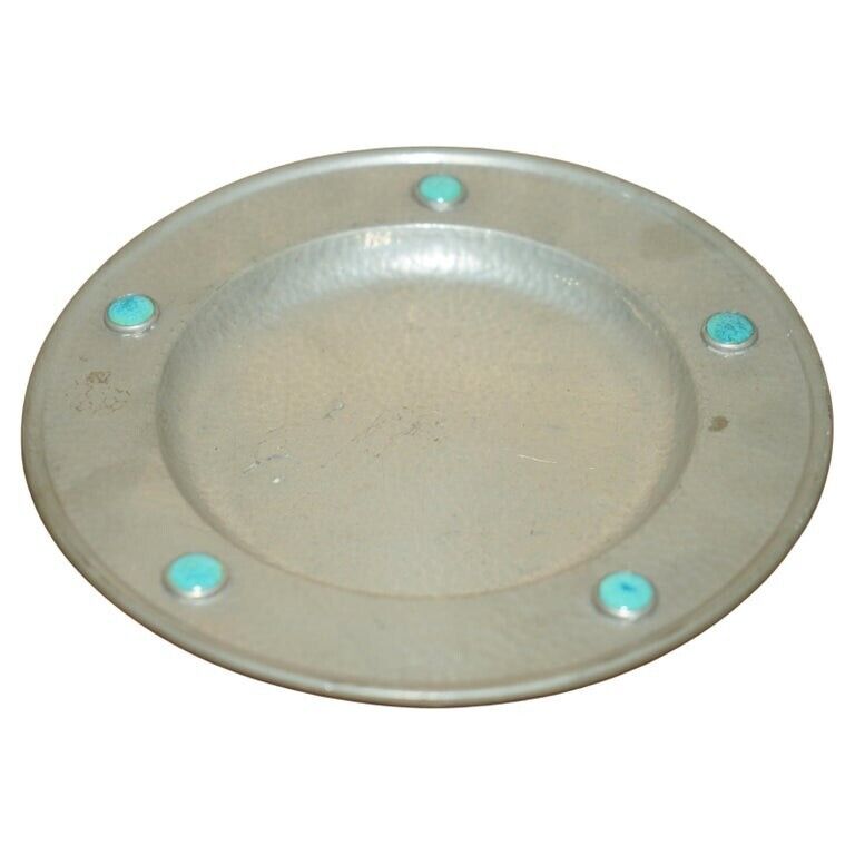 LOVELY LIBERTY'S LONDON STYLE ASHBERRY PEWTER PEWTER PLATE WITH CABOCHON STONES