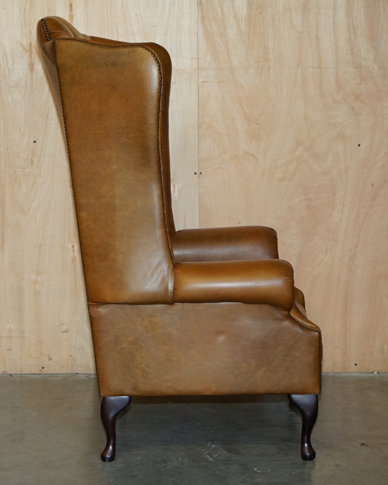 PAIR-OF-HUGE-132CM-TALL-HERITAGE-BROWN-LEATHER-CHESTERFIELD-WINGBACK-ARMCHAIRS-187687676009-12