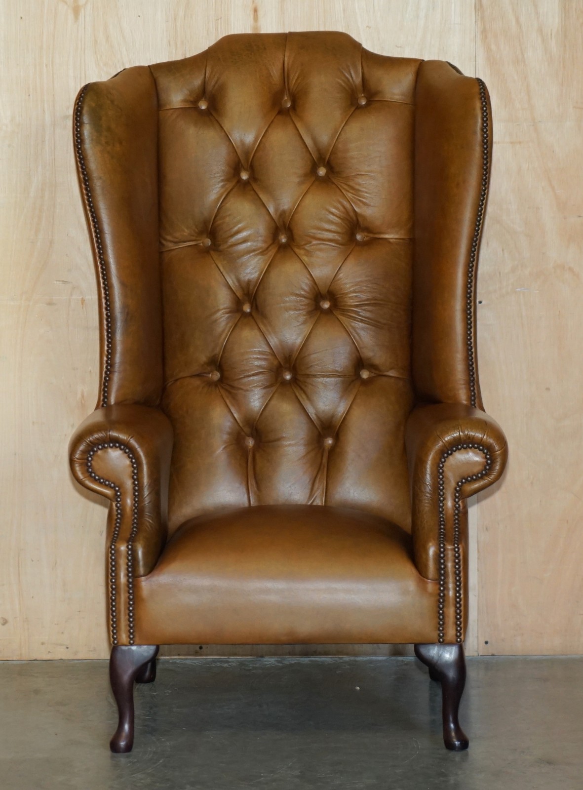PAIR-OF-HUGE-132CM-TALL-HERITAGE-BROWN-LEATHER-CHESTERFIELD-WINGBACK-ARMCHAIRS-187687676009-15
