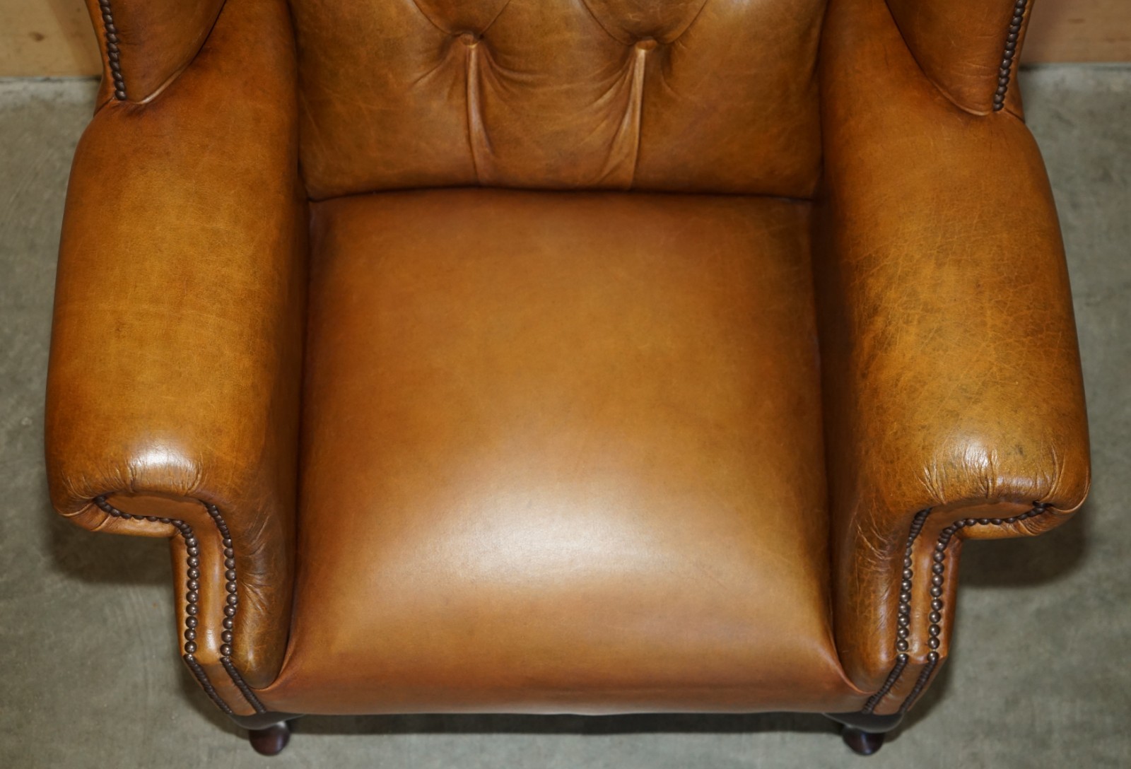 PAIR-OF-HUGE-132CM-TALL-HERITAGE-BROWN-LEATHER-CHESTERFIELD-WINGBACK-ARMCHAIRS-187687676009-19