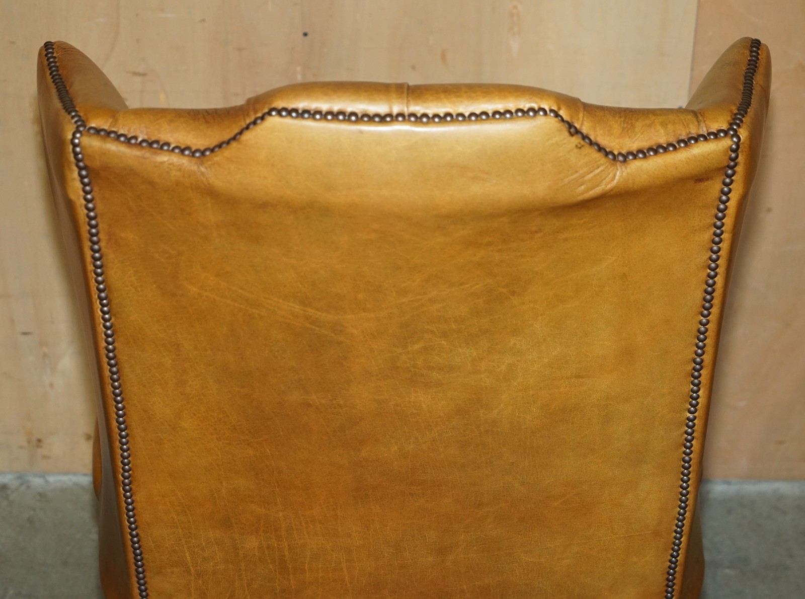 PAIR-OF-HUGE-132CM-TALL-HERITAGE-BROWN-LEATHER-CHESTERFIELD-WINGBACK-ARMCHAIRS-187687676009-24