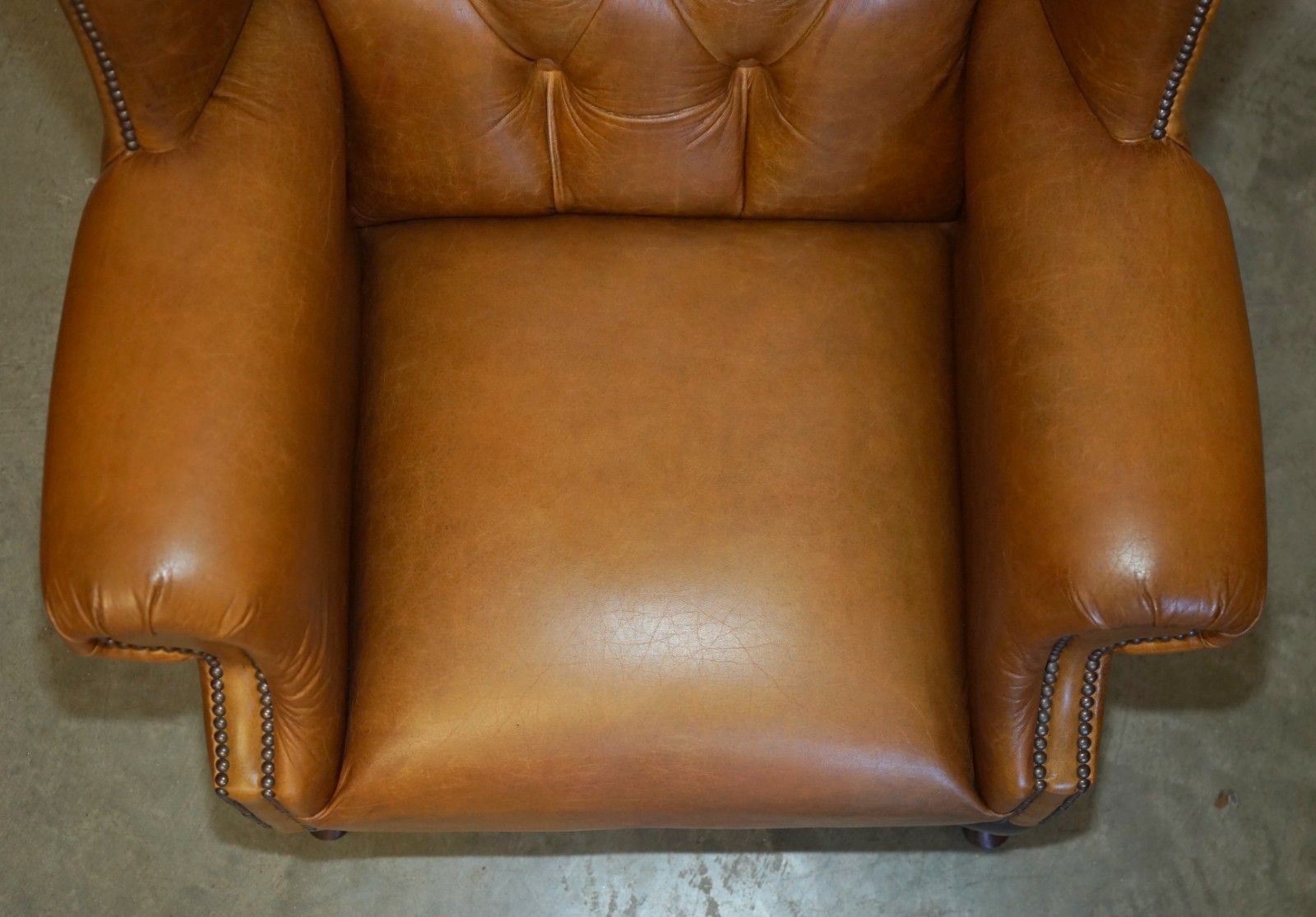 PAIR-OF-HUGE-132CM-TALL-HERITAGE-BROWN-LEATHER-CHESTERFIELD-WINGBACK-ARMCHAIRS-187687676009-5