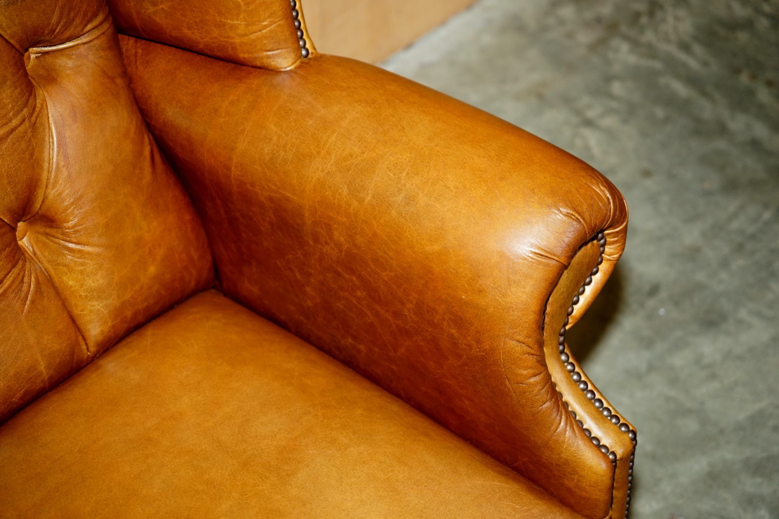 PAIR-OF-HUGE-132CM-TALL-HERITAGE-BROWN-LEATHER-CHESTERFIELD-WINGBACK-ARMCHAIRS-187687676009-6