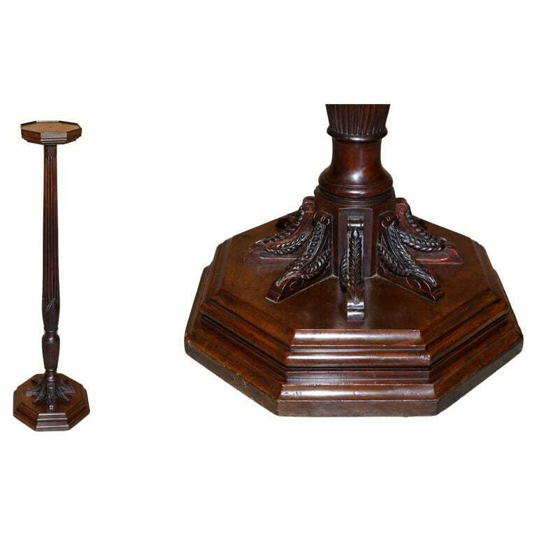 STUNNING ANTIQUE VICTORIAN MAHOGANY HAND CARVED JARDINIERE PLANT STAND PEDESTAL