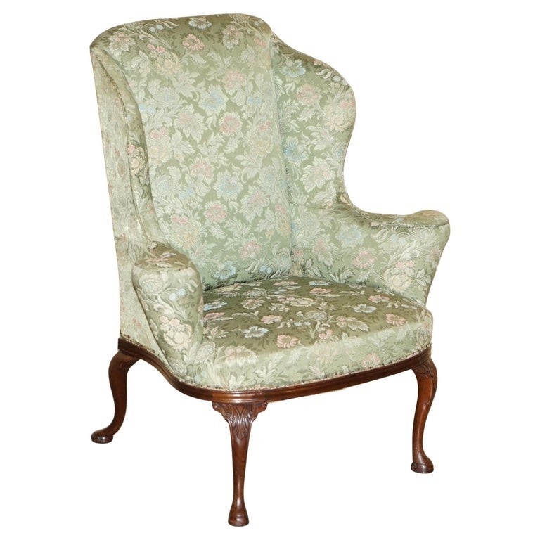 SUBLIME-ANTIQUE-HOWARD-SONS-WILLIAM-MORRIS-MAHOGANY-FRAMED-WINGBACK-ARMCHAIR-205810213749